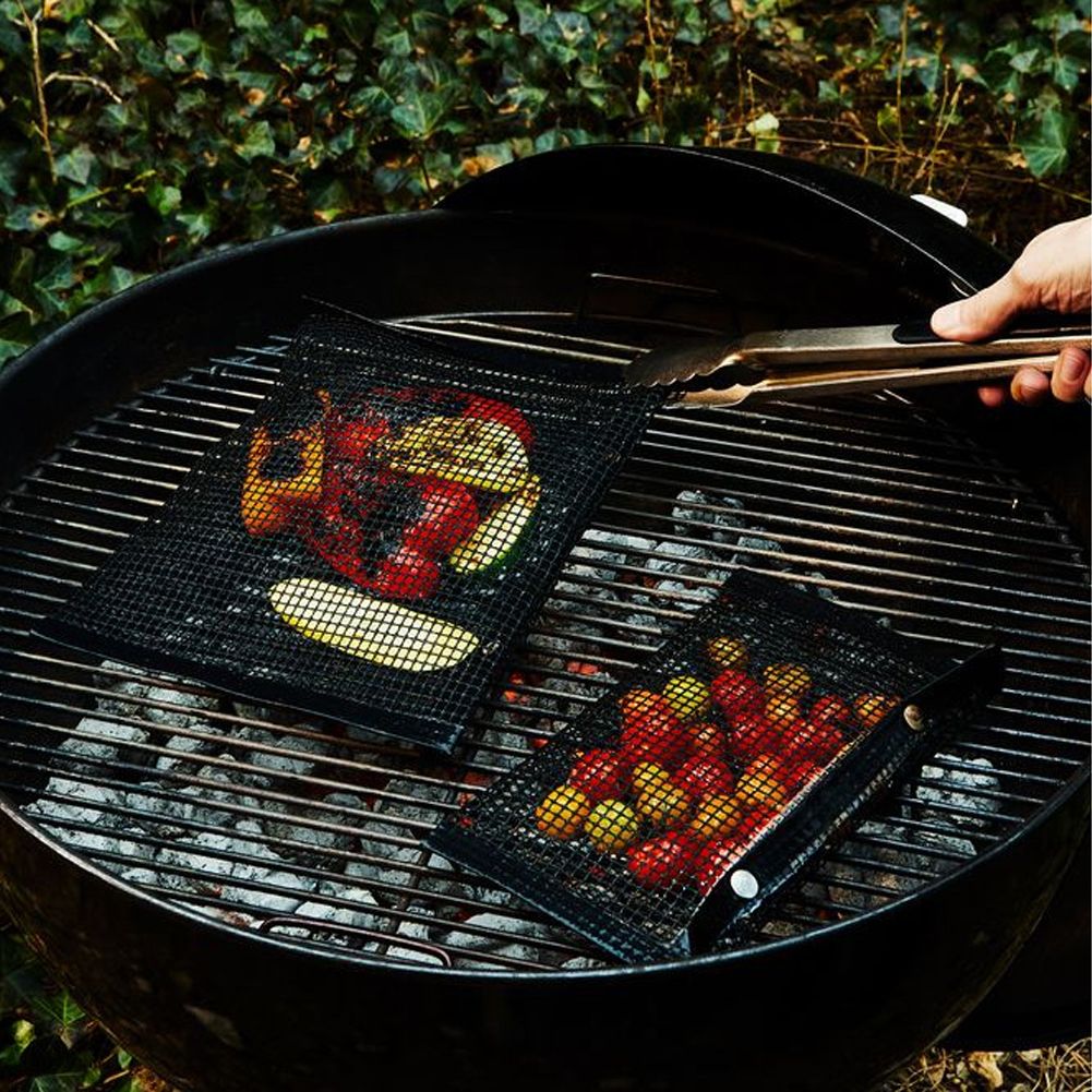 3Pcs BBQ Grill Mats Sheet Reusable BBQ Mesh Mat Non-Stick Barbecue Pad Grill view 9