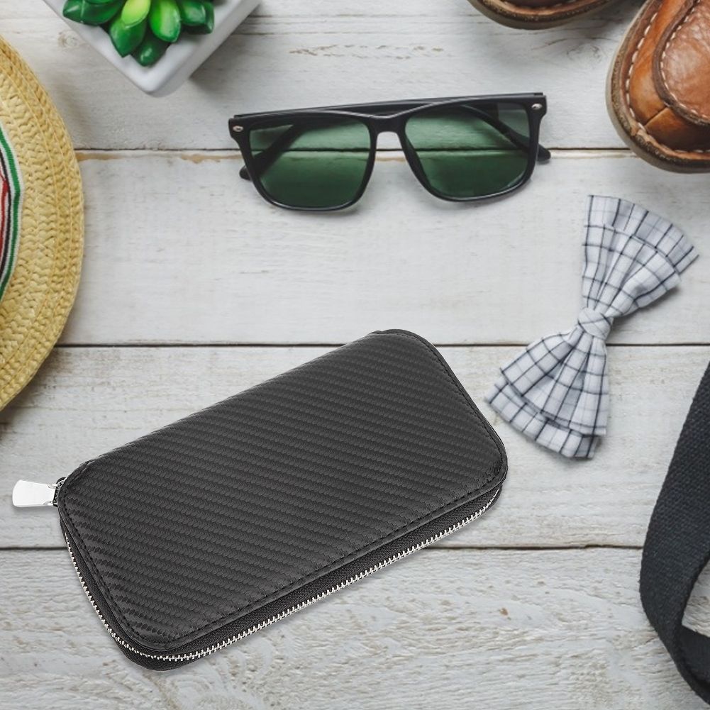 Multifunction Anti Theft PU Leather RFID Blocking Passport Bag ID Card Holder view 3
