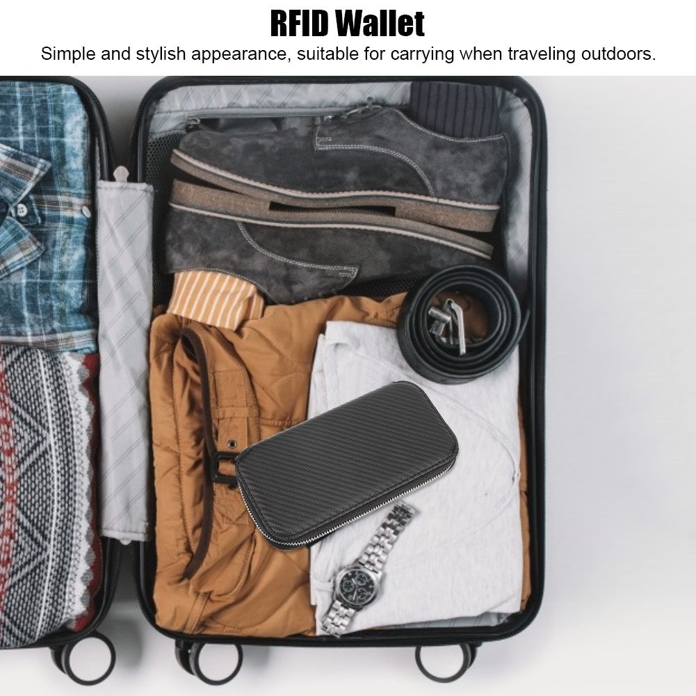 Multifunction Anti Theft PU Leather RFID Blocking Passport Bag ID Card Holder view 7
