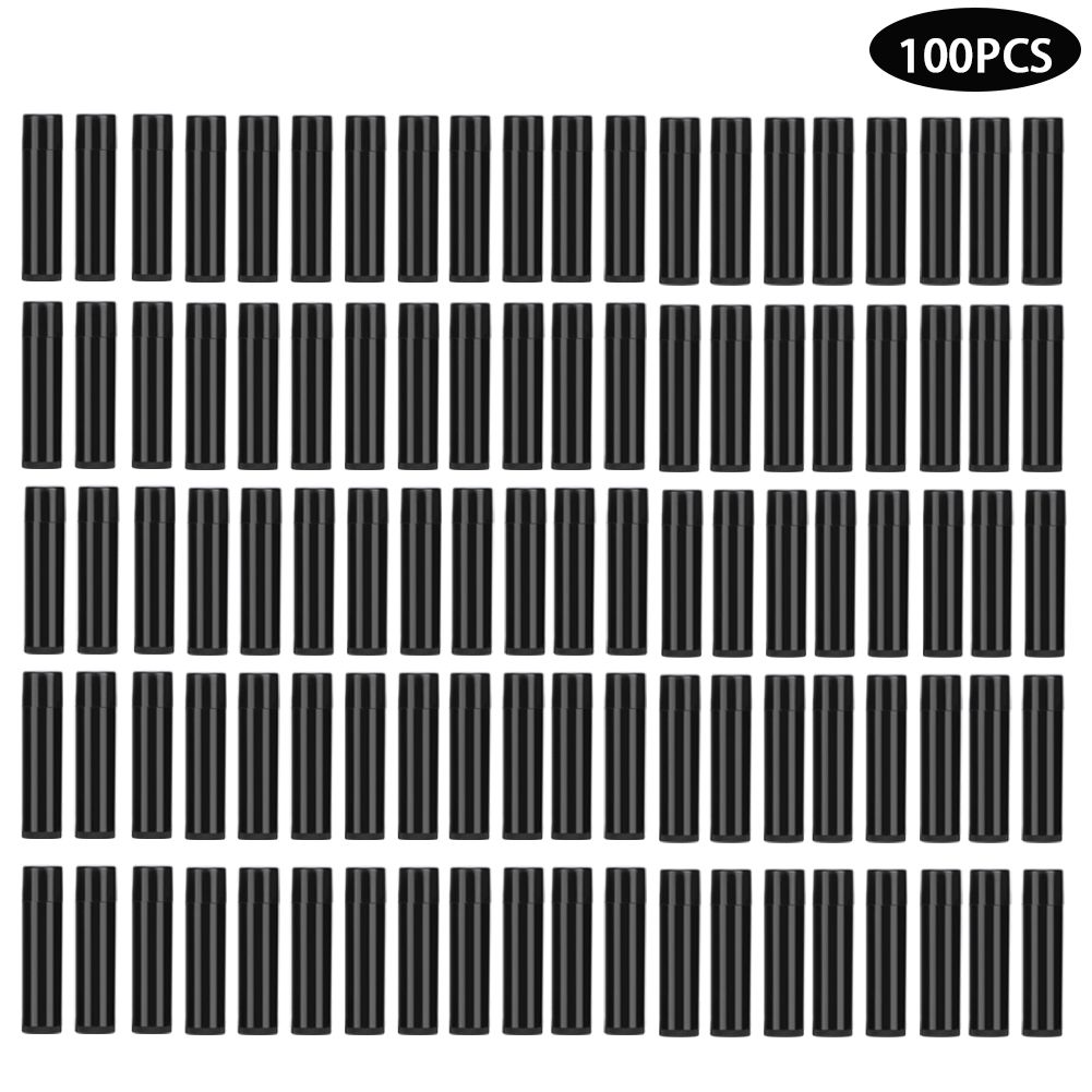 100Pcs 4.2g/5ml Mini Empty Lipstick Tube DIY Black Round Lip Balm Container view 2