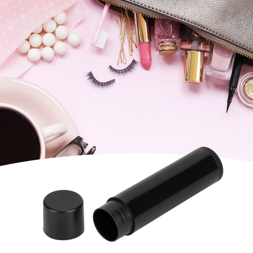 100Pcs 4.2g/5ml Mini Empty Lipstick Tube DIY Black Round Lip Balm Container view 3
