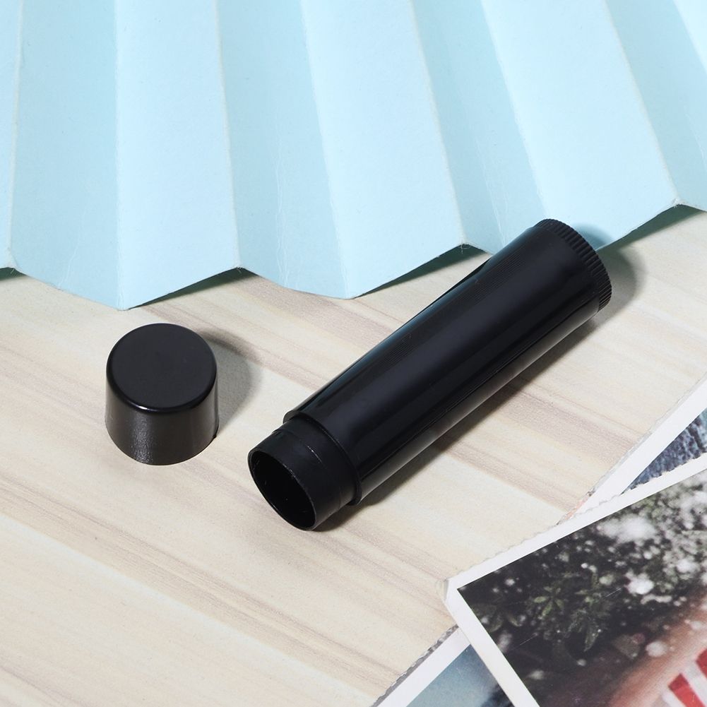 100Pcs 4.2g/5ml Mini Empty Lipstick Tube DIY Black Round Lip Balm Container view 4