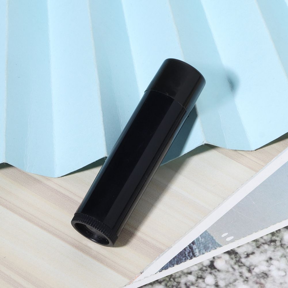 100Pcs 4.2g/5ml Mini Empty Lipstick Tube DIY Black Round Lip Balm Container view 5