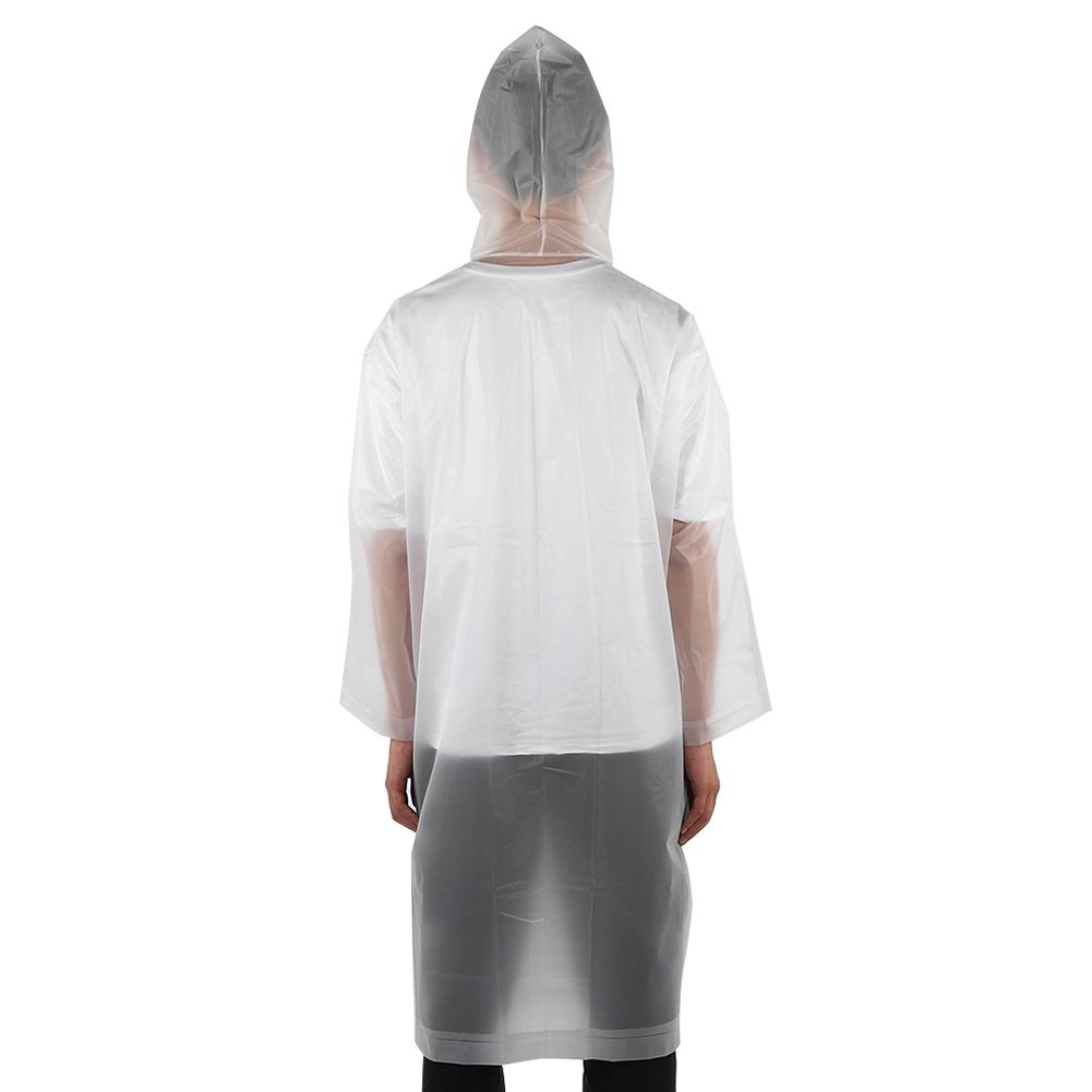 Hooded Raincoat Outdoor Waterproof Rain Coat With Sleeves White for Adults Men view 9