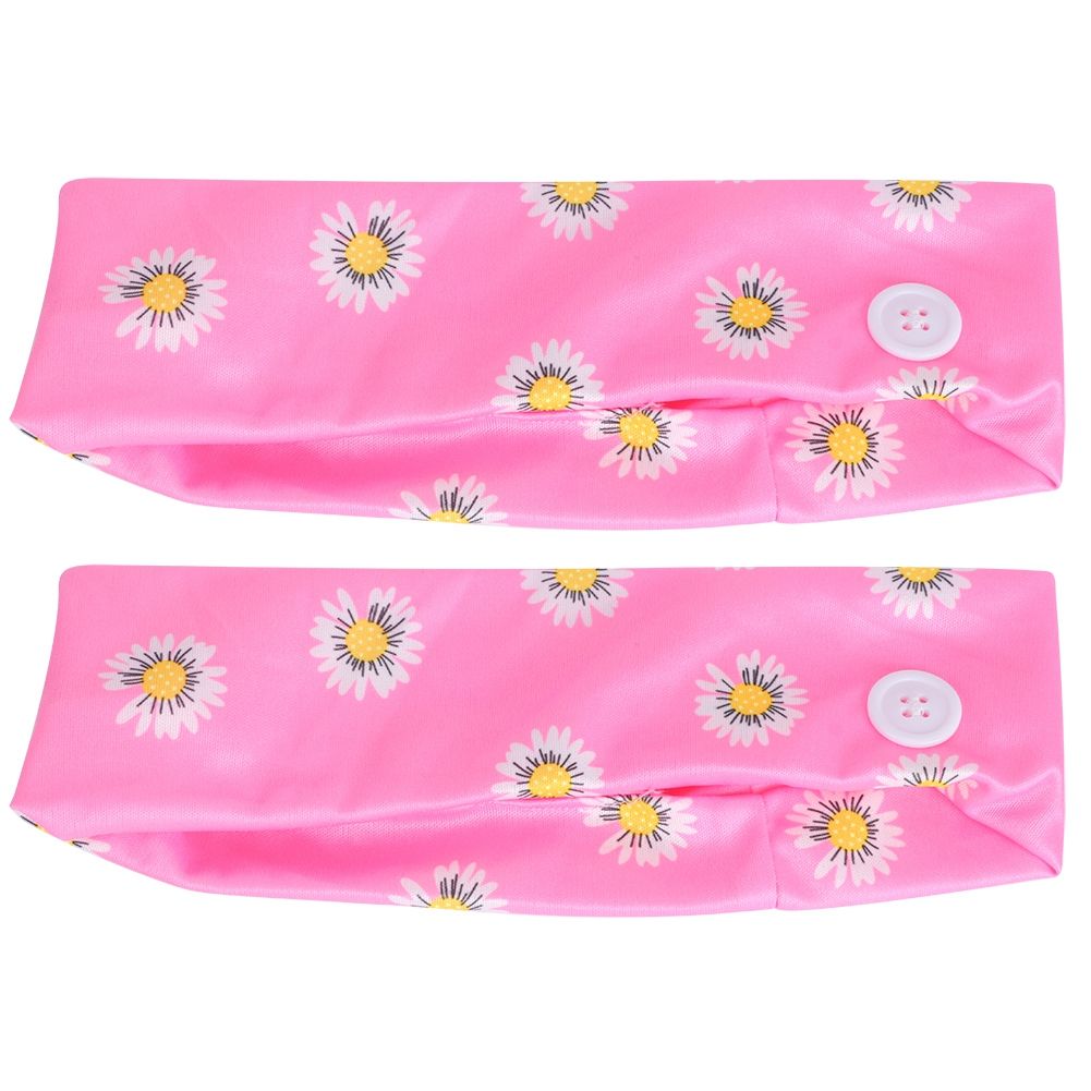 2Pcs Sports Exercise Training Yoga Polyester Headbands Decoration with Buttons view 6