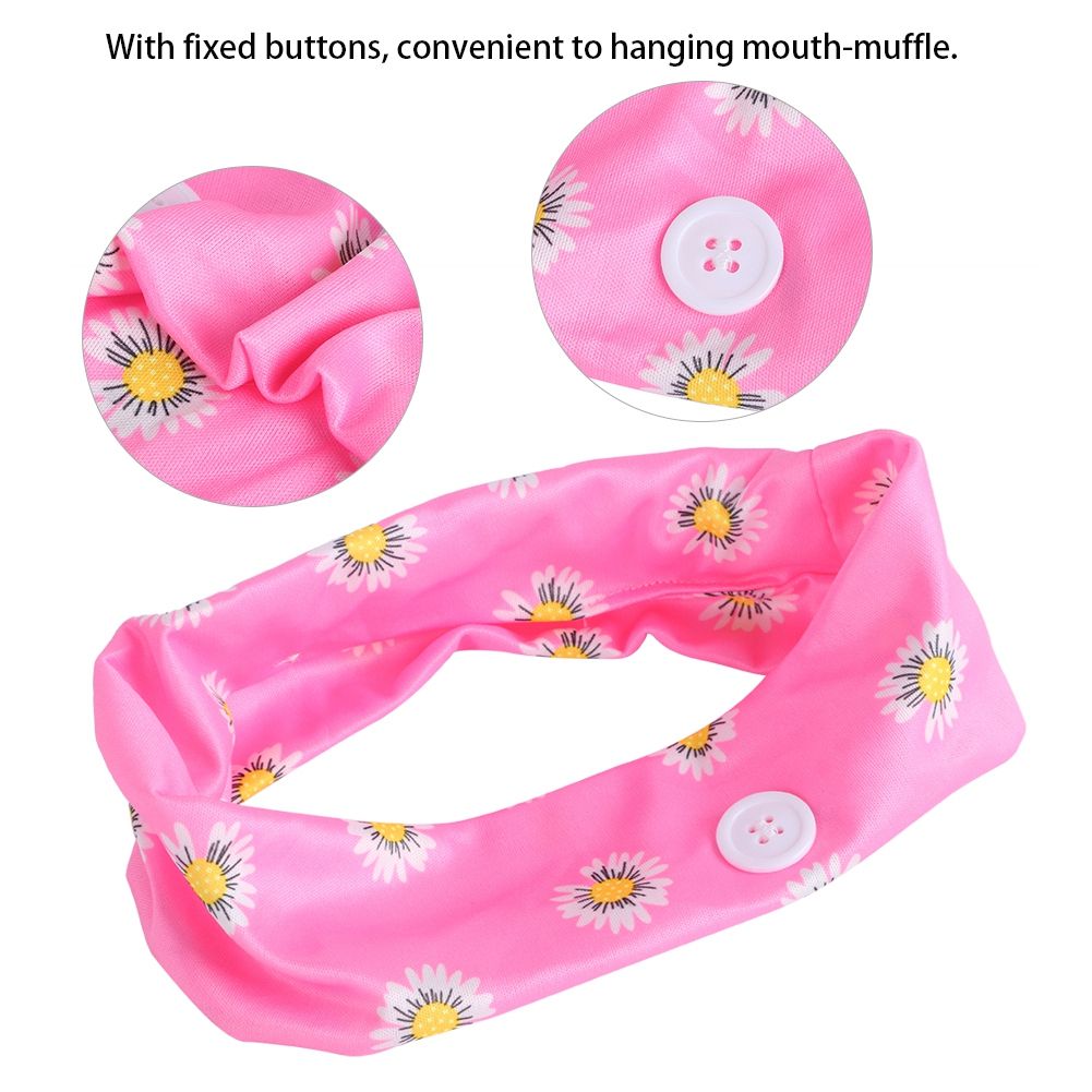 2Pcs Sports Exercise Training Yoga Polyester Headbands Decoration with Buttons view 8