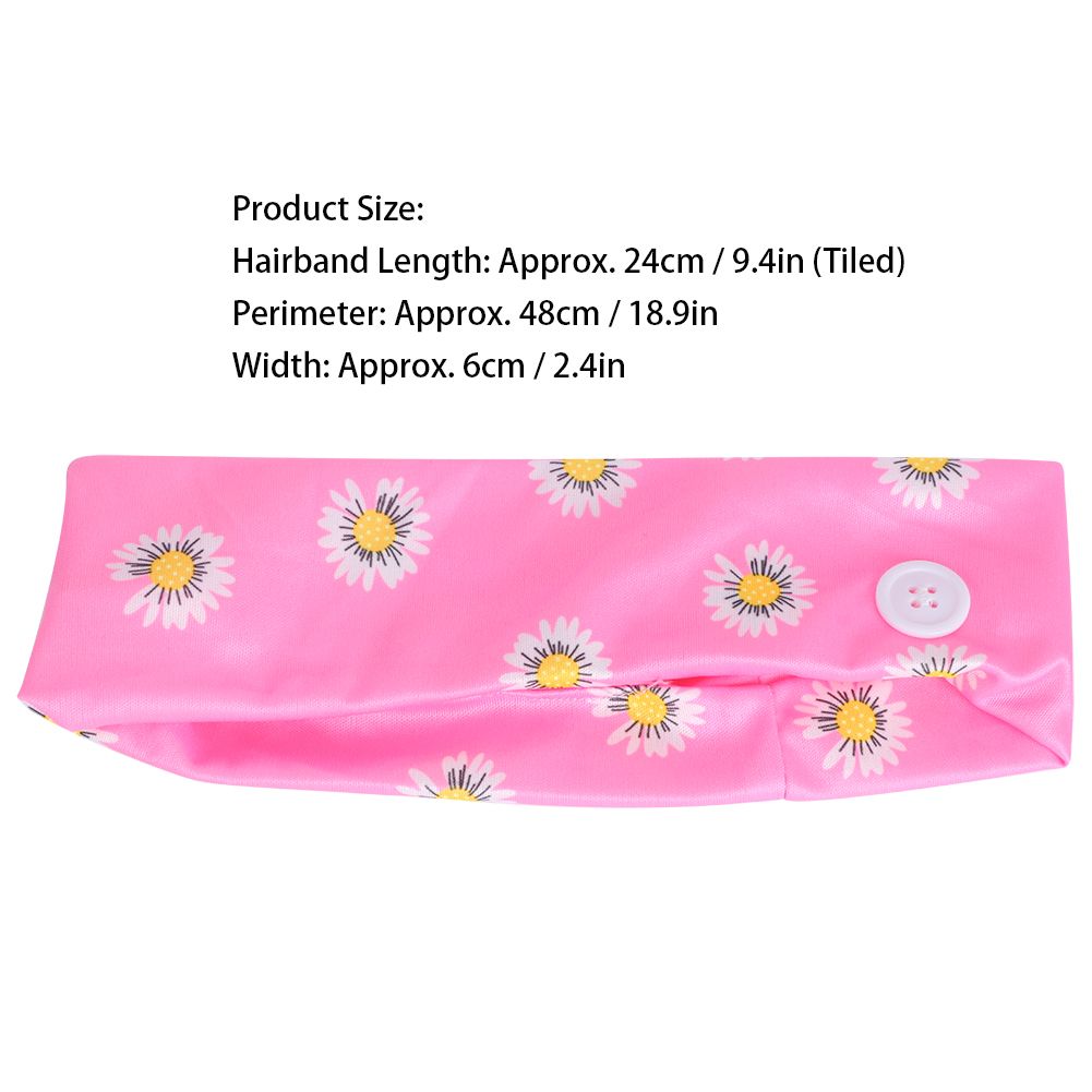 2Pcs Sports Exercise Training Yoga Polyester Headbands Decoration with Buttons view 10