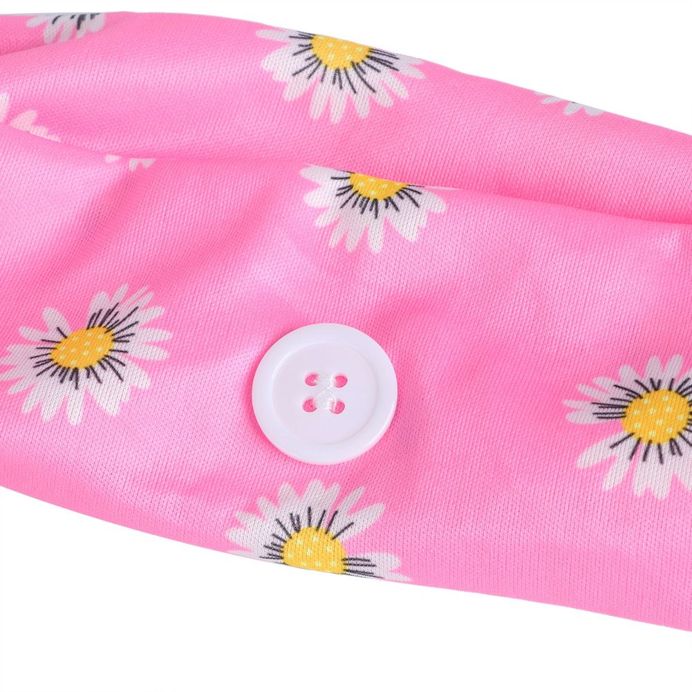 2Pcs Sports Exercise Training Yoga Polyester Headbands Decoration with Buttons view 11
