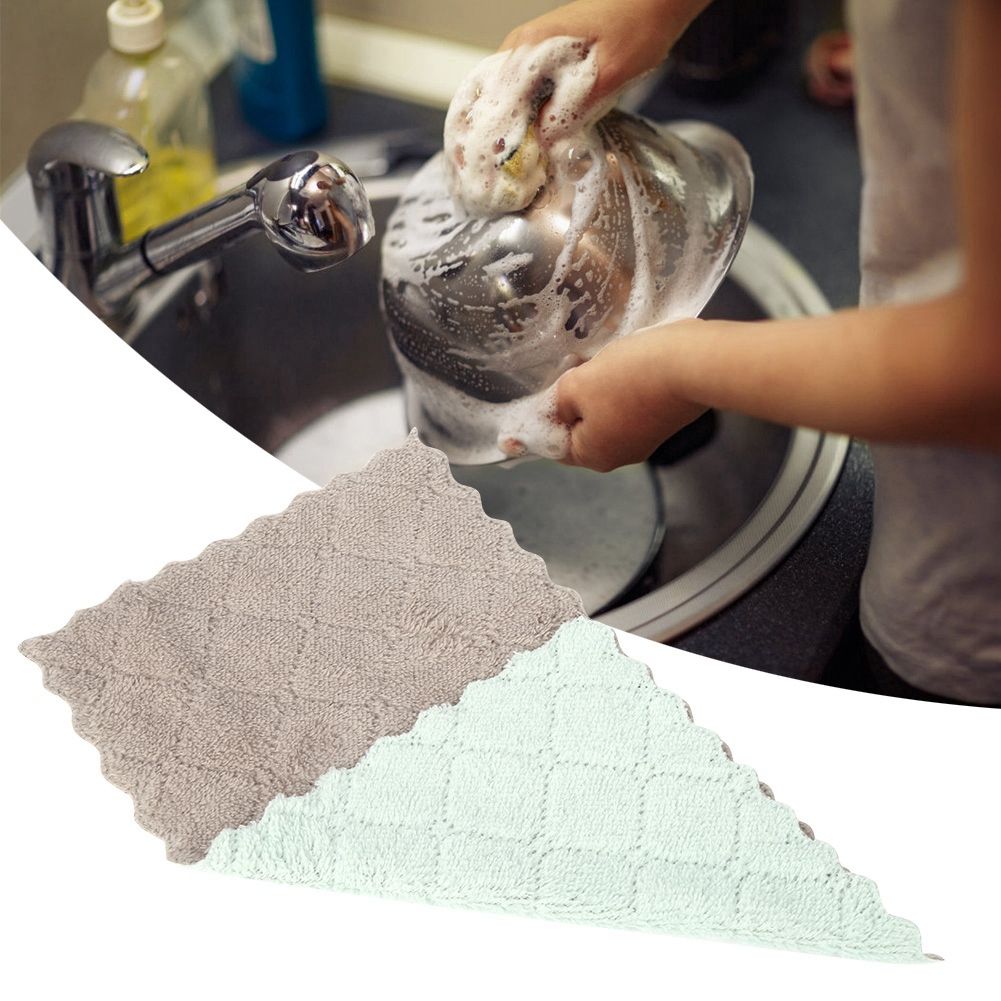 8pcs Soft Double-Sided Cleaning Cloth Water Absorption Dish Towel Kitchen view 5