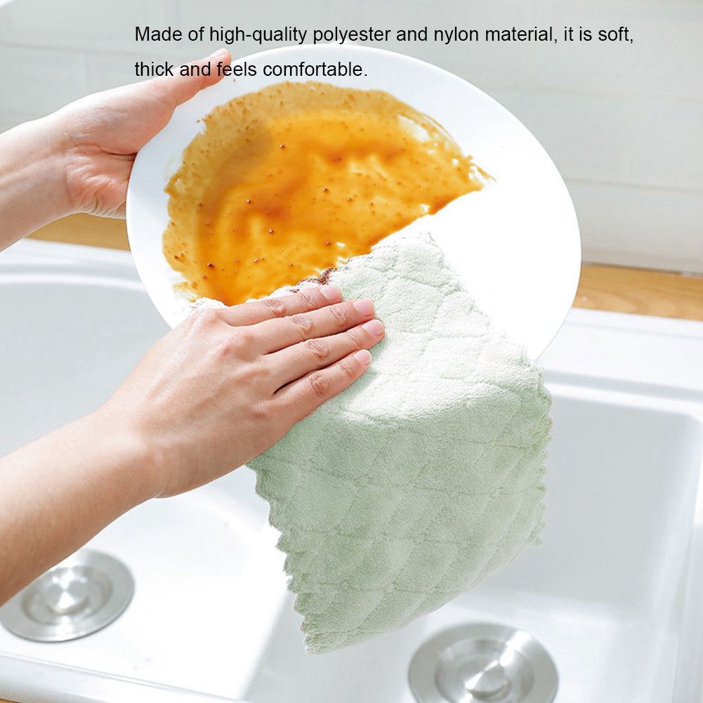 8pcs Soft Double-Sided Cleaning Cloth Water Absorption Dish Towel Kitchen view 12