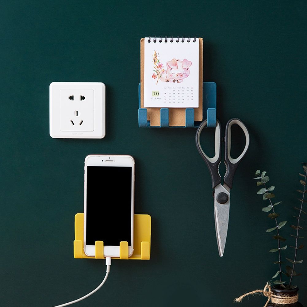 4Pcs Elegant 4 Hook Wall Mounted Mobile Phone Charging Rack Bracket Wall view 4