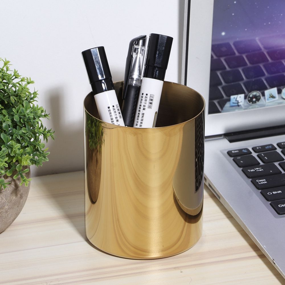 Gold Pen Holder for Desktop Multifunctional Pencil Storage Home Desk view 3