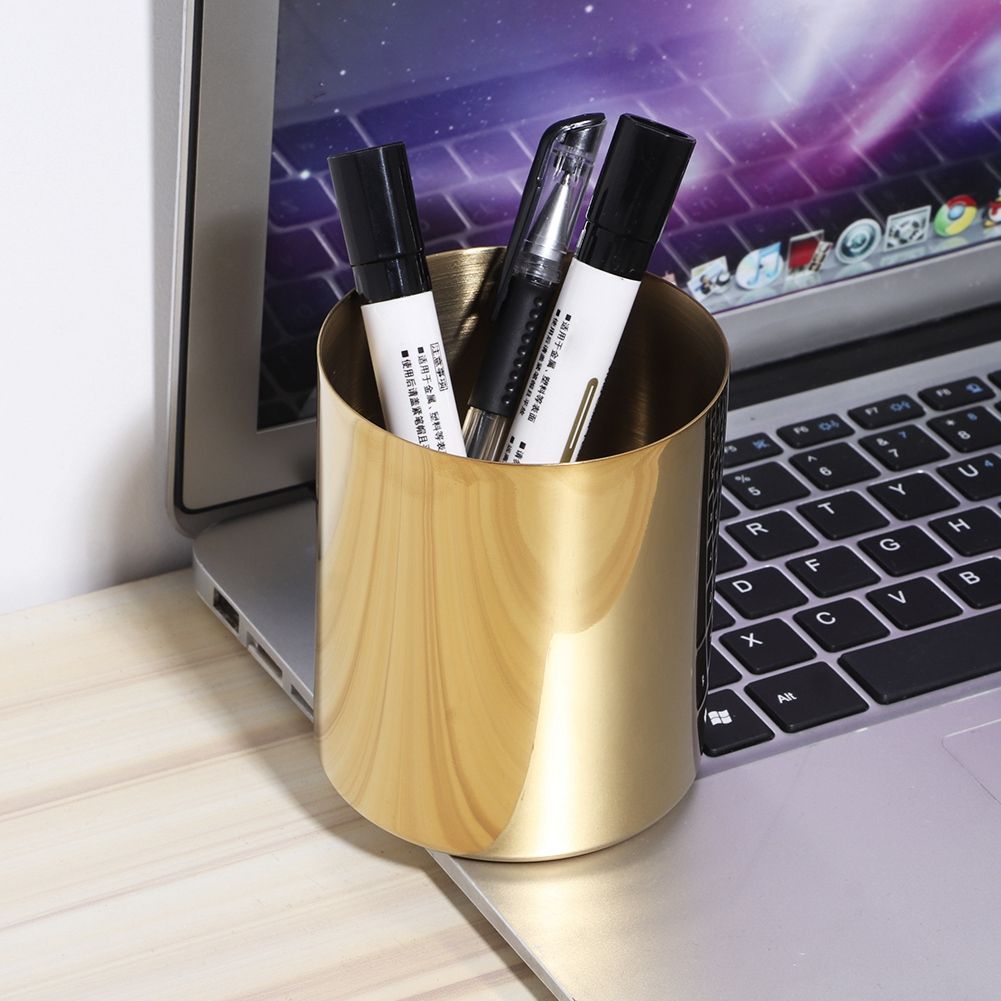 Gold Pen Holder for Desktop Multifunctional Pencil Storage Home Desk view 4