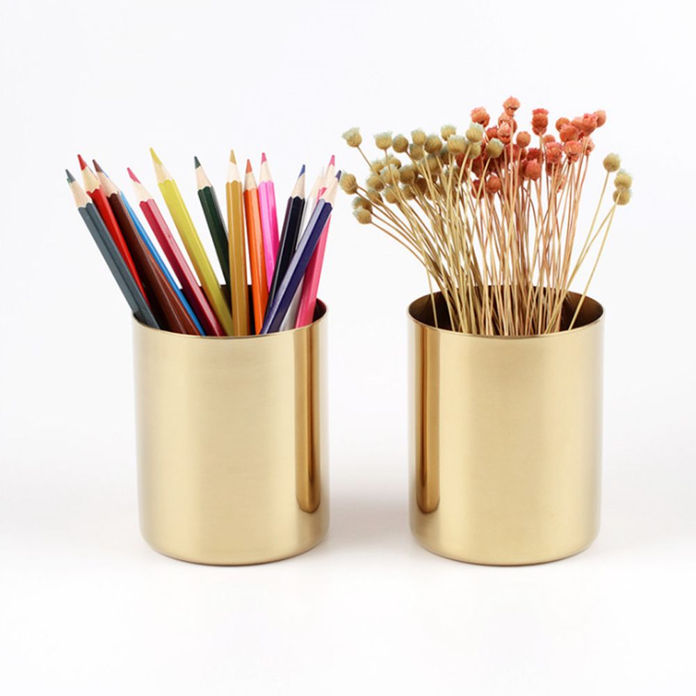Gold Pen Holder for Desktop Multifunctional Pencil Storage Home Desk view 6