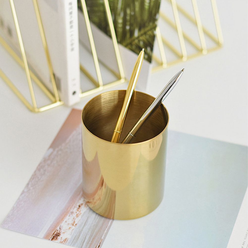 Gold Pen Holder for Desktop Multifunctional Pencil Storage Home Desk view 8