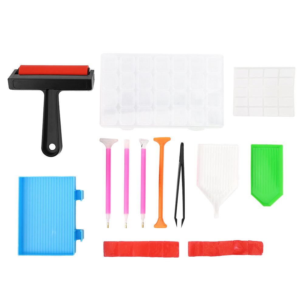 22Pcs Drill Painting Tool Kit DIY Accessories Set Roller Storage Box for Adult view 2