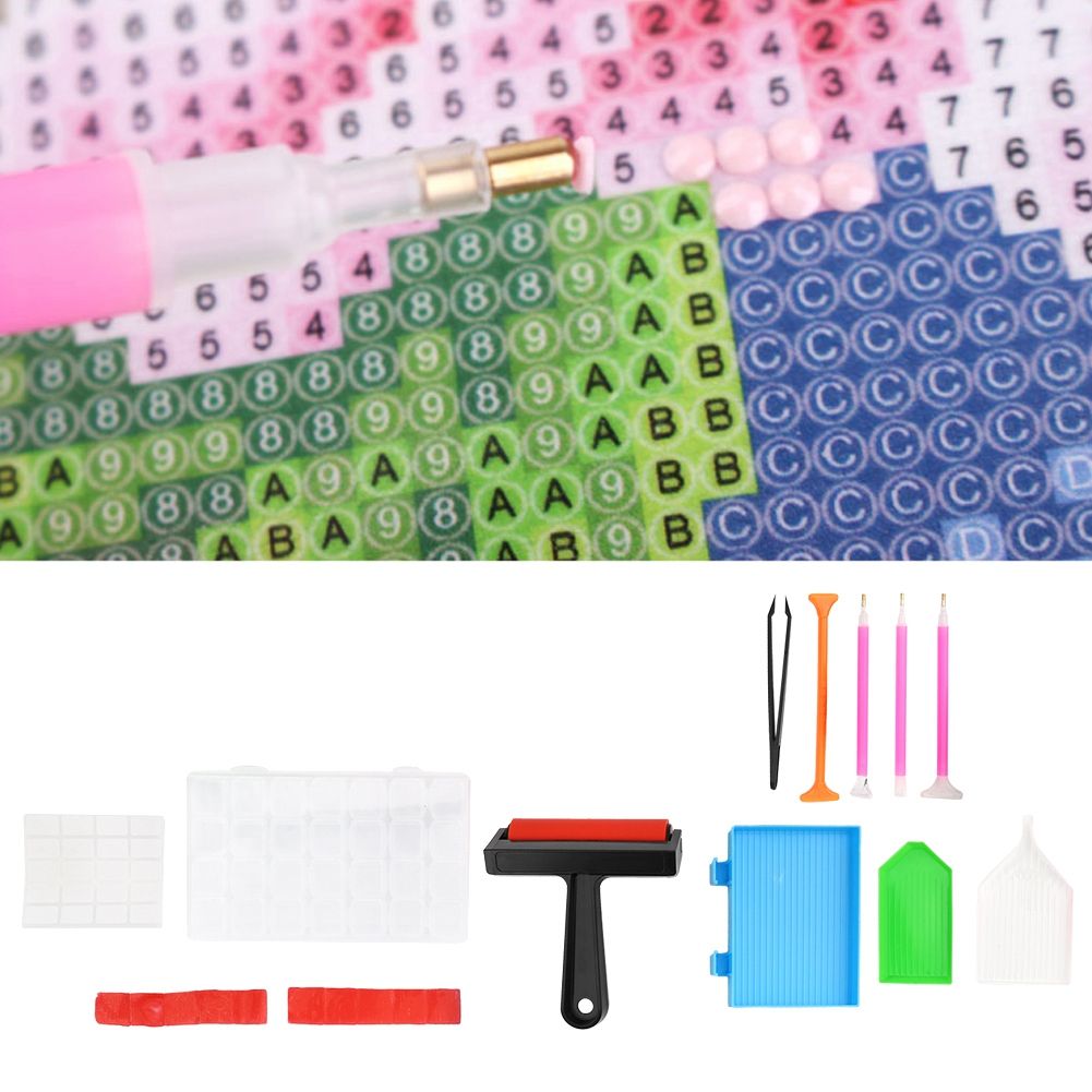 22Pcs Drill Painting Tool Kit DIY Accessories Set Roller Storage Box for Adult view 3
