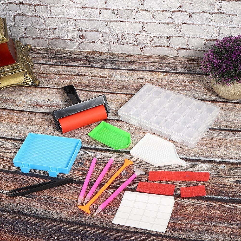 22Pcs Drill Painting Tool Kit DIY Accessories Set Roller Storage Box for Adult view 5