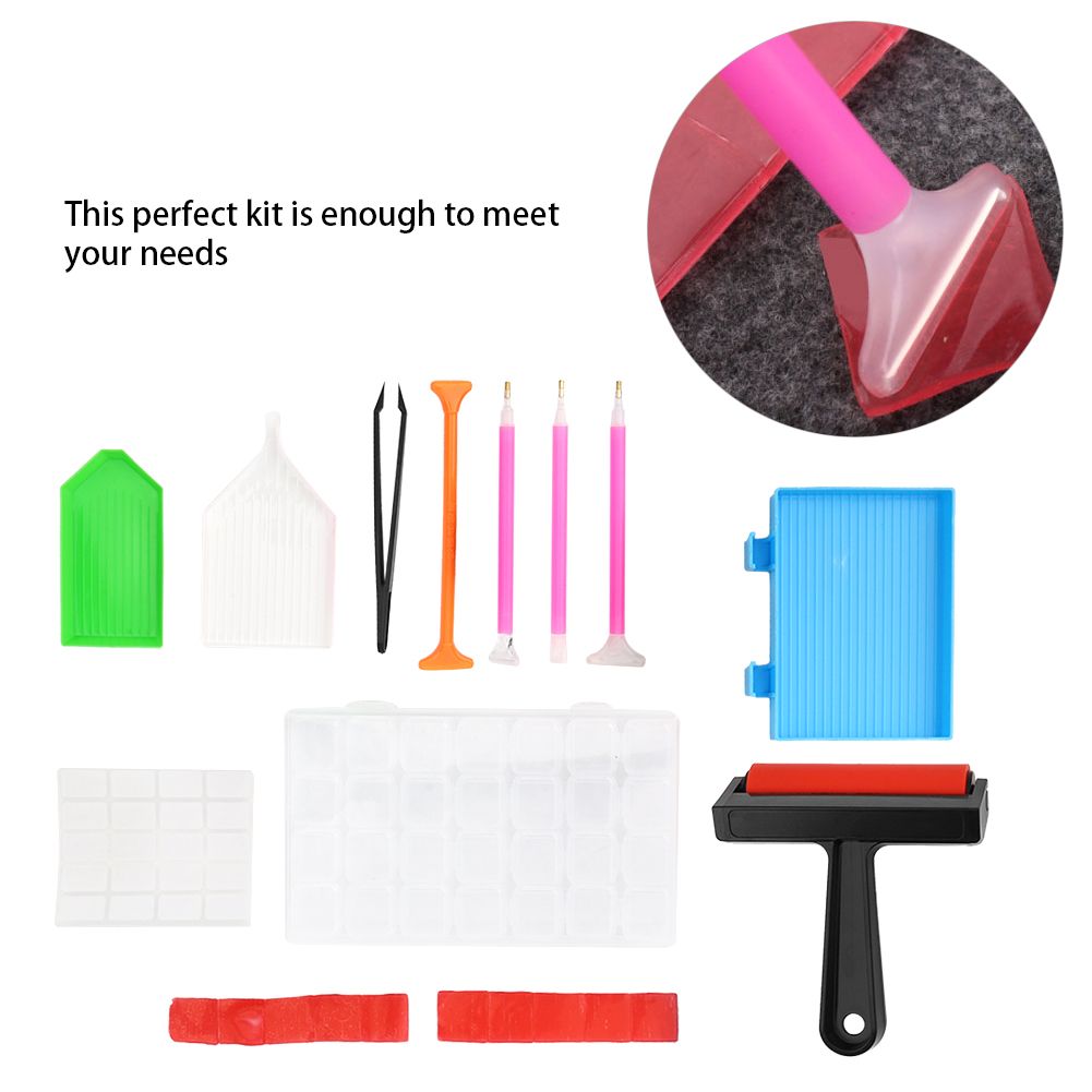 22Pcs Drill Painting Tool Kit DIY Accessories Set Roller Storage Box for Adult view 12