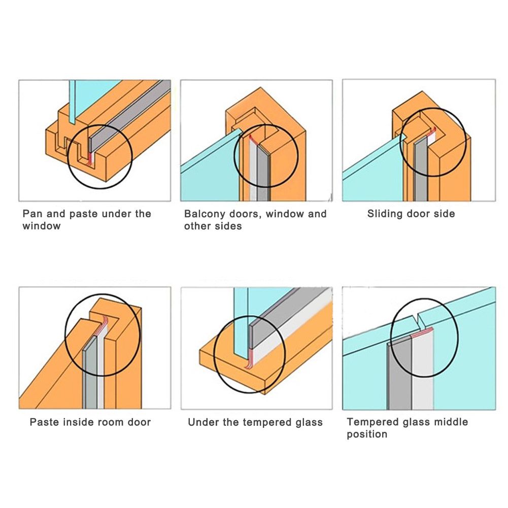 5m Sound Insulation Wind Proof Dust Proof Self Adhesive Sealing Strips Sticker view 12