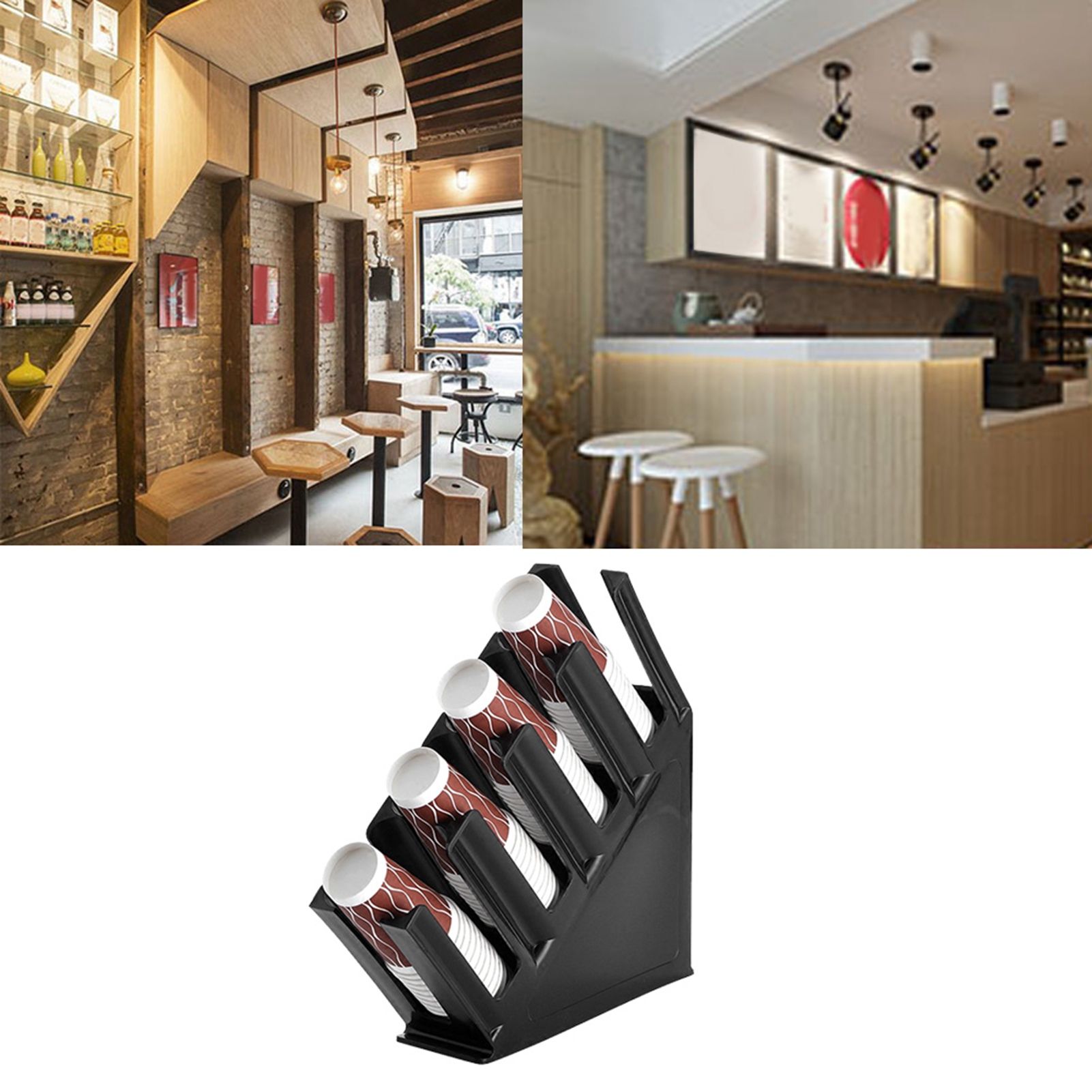 Countertop Coffee Milk Tea Cup Storage Rack Stand Paper Cups Holder Dispenser view 8