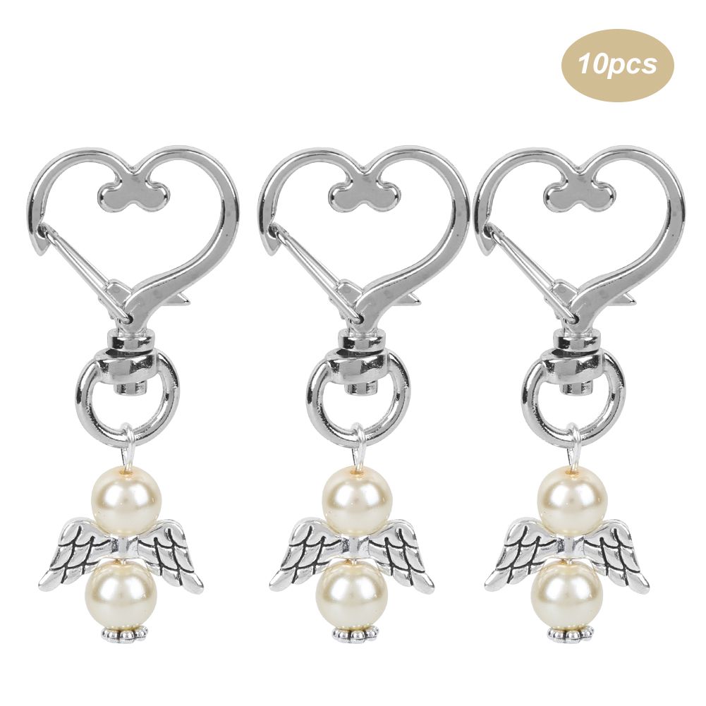 10pcs Keychain Key Ring HeartShaped Buckle Keyring Charm Pendant Gift Bag