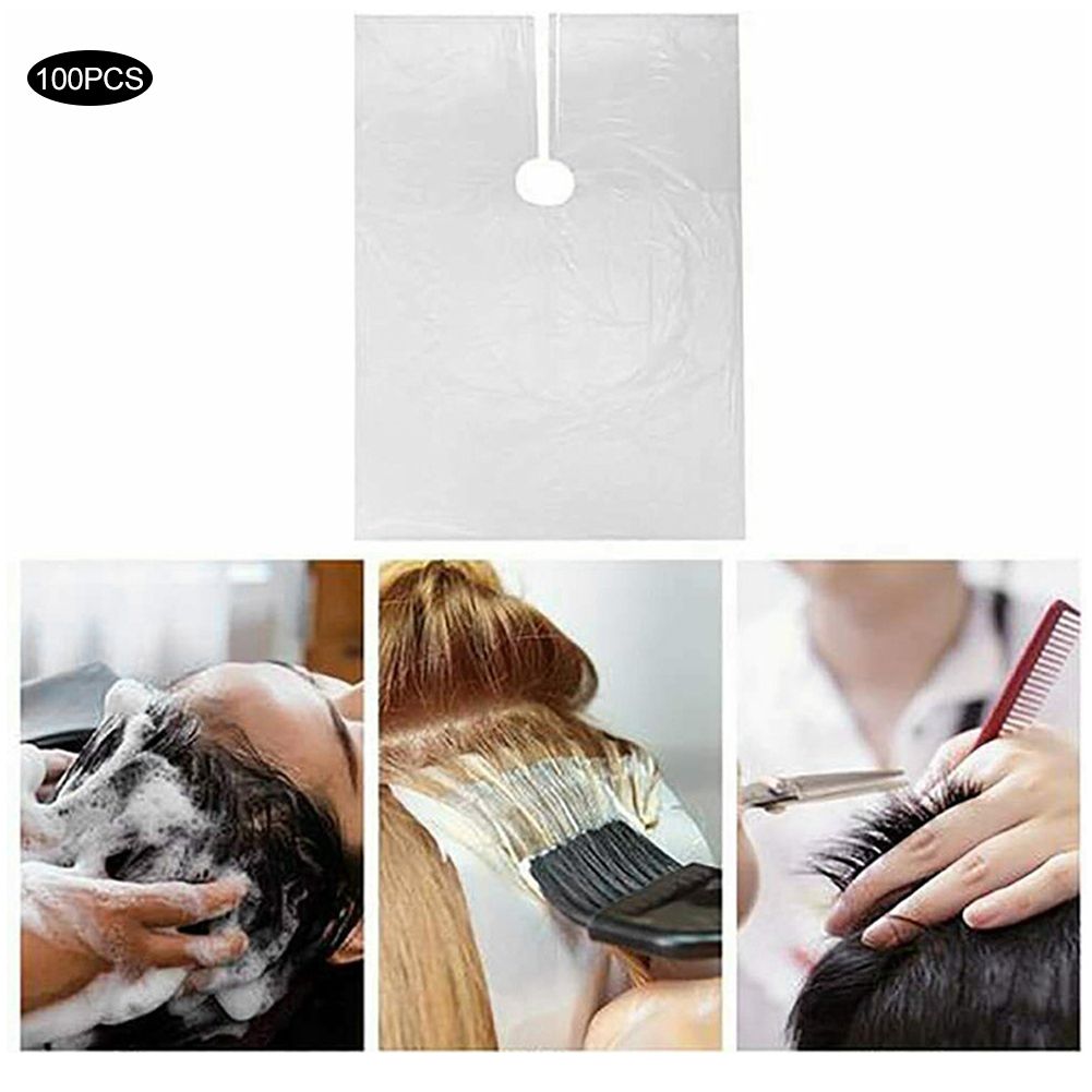 100pcs Disposable Salon Apron Cape Gown Waterproof Hair Cutting Cover for Home view 3