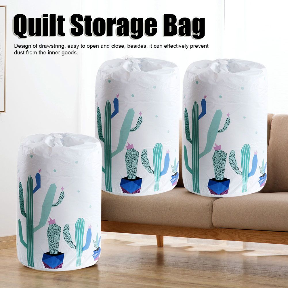 Cylindrical Large Clothes Pillow Blanket Quilt Storage Bags Reusable view 11