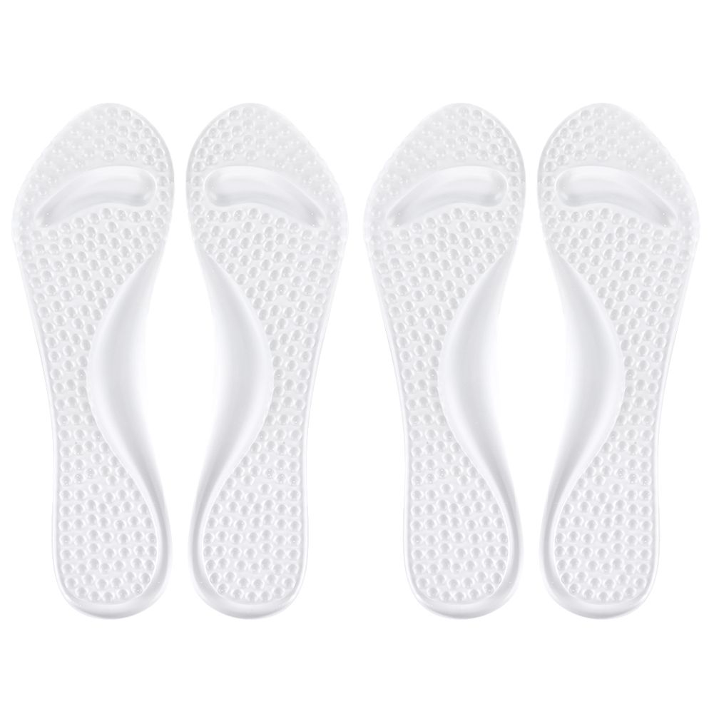 2 Pairs Shoe Pad Transparent Silicone 3/4 Shakeproof Massaging Foot Pad for view 2