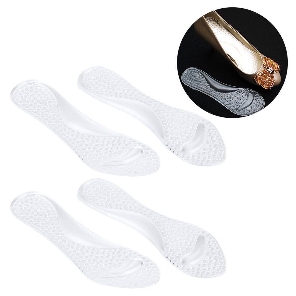 2 Pairs Shoe Pad Transparent Silicone 3/4 Shakeproof Massaging Foot Pad for view 3