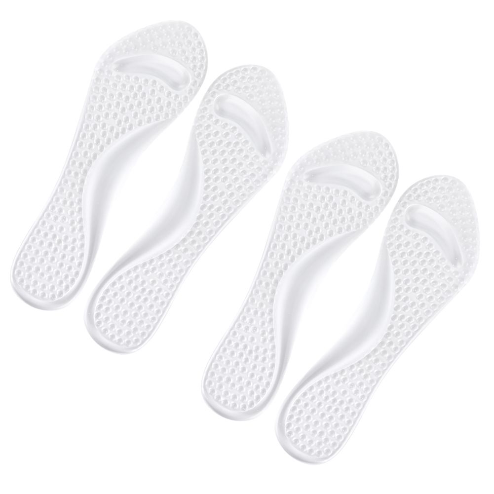 2 Pairs Shoe Pad Transparent Silicone 3/4 Shakeproof Massaging Foot Pad for view 4