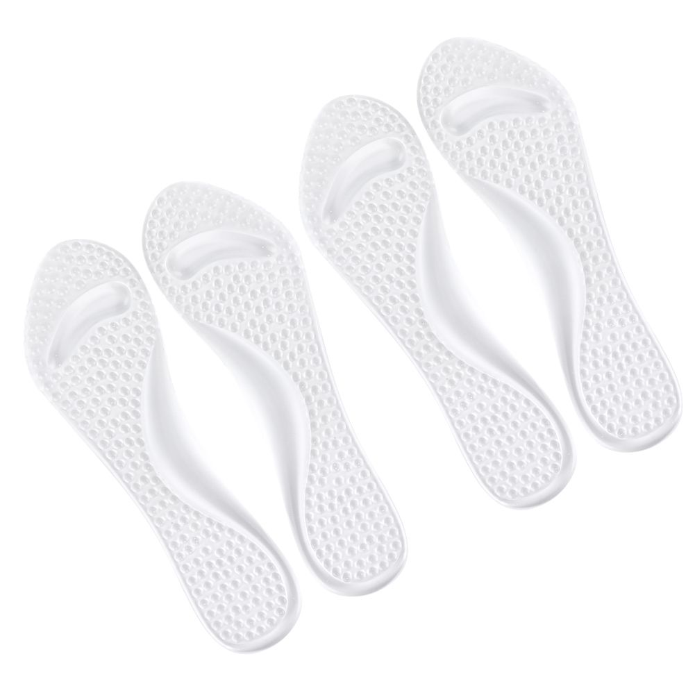2 Pairs Shoe Pad Transparent Silicone 3/4 Shakeproof Massaging Foot Pad for view 5