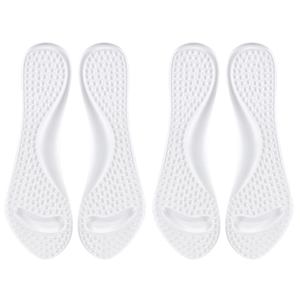 2 Pairs Shoe Pad Transparent Silicone 3/4 Shakeproof Massaging Foot Pad for view 6