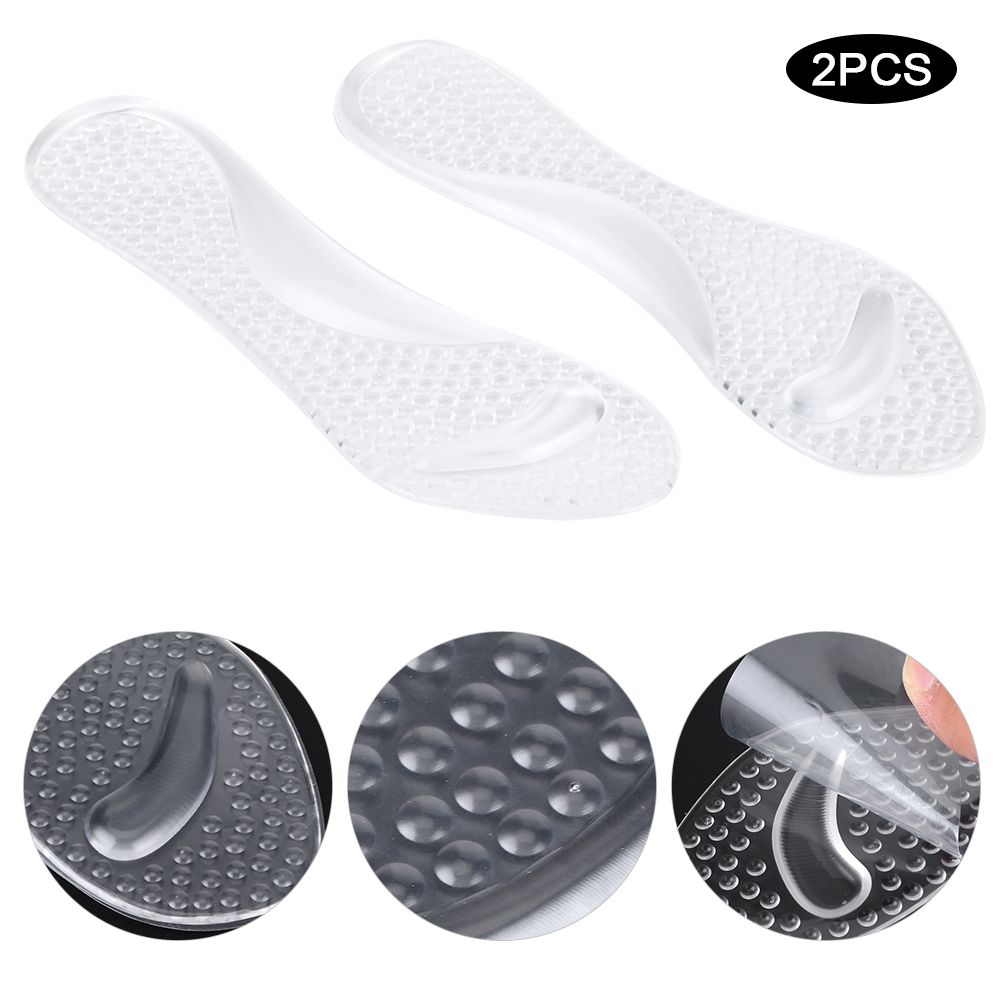 2 Pairs Shoe Pad Transparent Silicone 3/4 Shakeproof Massaging Foot Pad for view 7