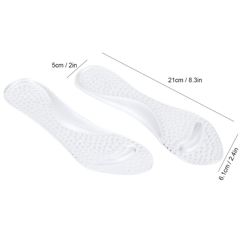 2 Pairs Shoe Pad Transparent Silicone 3/4 Shakeproof Massaging Foot Pad for view 11
