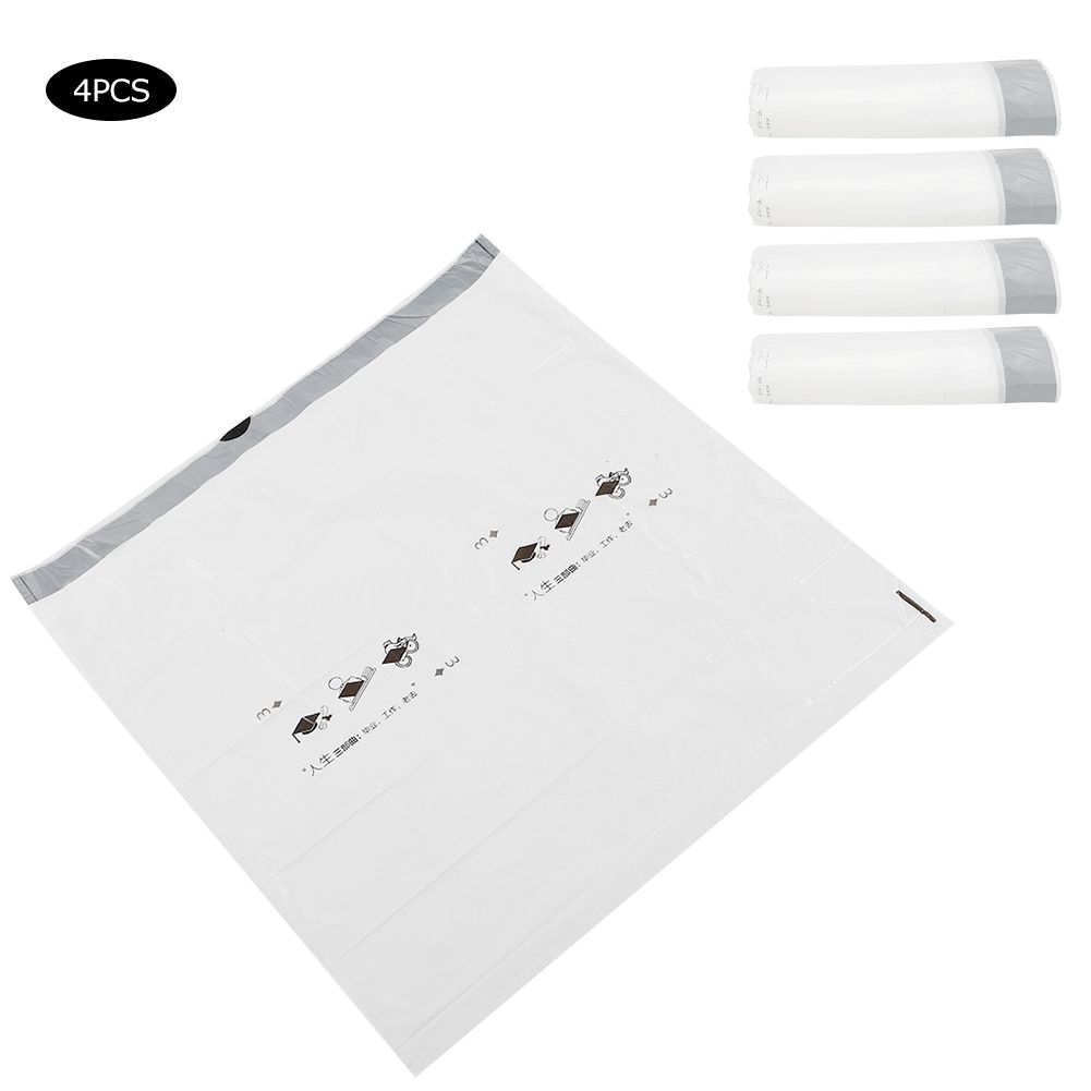 4 Rolls White Thicken Drawstring Garbage Trash Bag for Kitchen Bedroom view 6