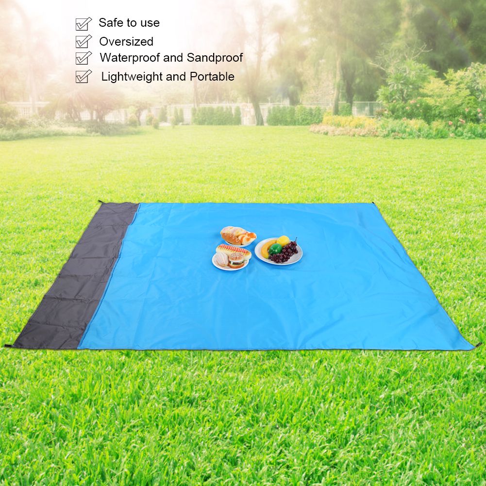 1.4x2m Blue Camping Mattress Waterproof Beach Blanket Portable Outdoor Picnic view 12