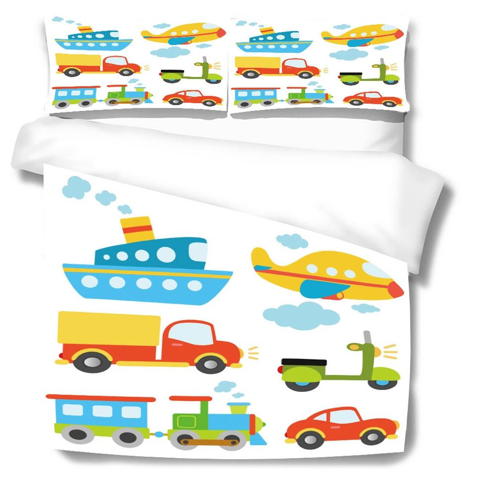 3Pcs/Set Polyester Fiber Quilt Cover Pillowcase Kit Comfortable Household view 2