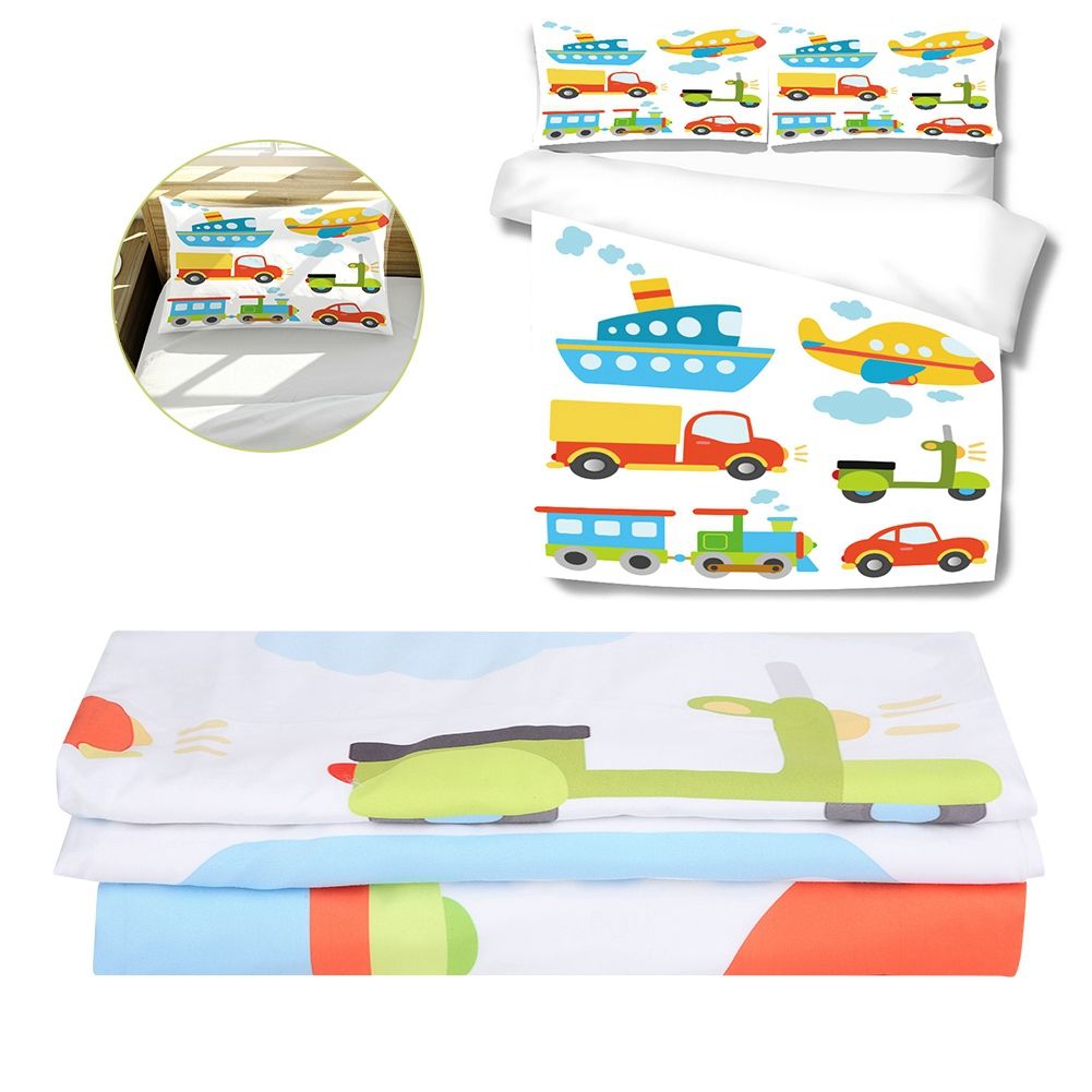 3Pcs/Set Polyester Fiber Quilt Cover Pillowcase Kit Comfortable Household view 3