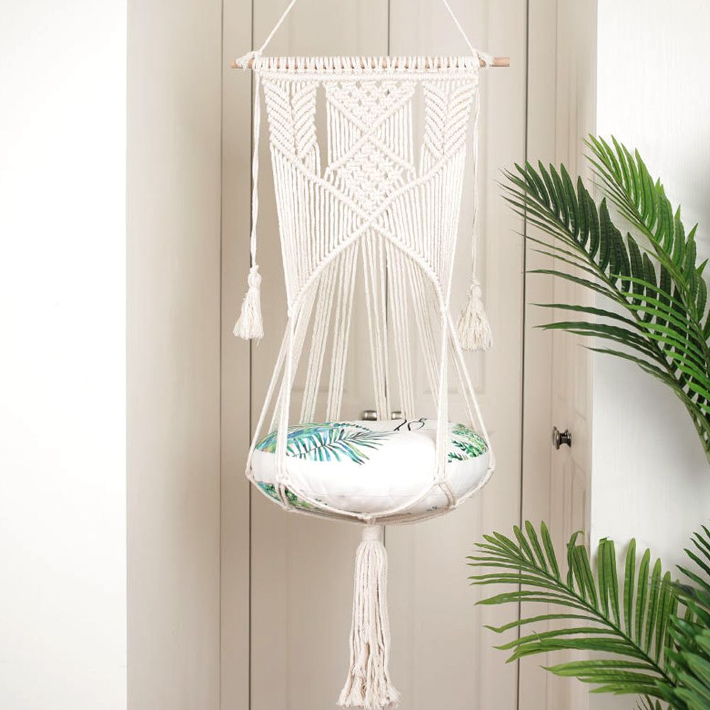 Cotton Rope Hanging Swing Hammock Chair Tassel Tapestry Decorations for Cat