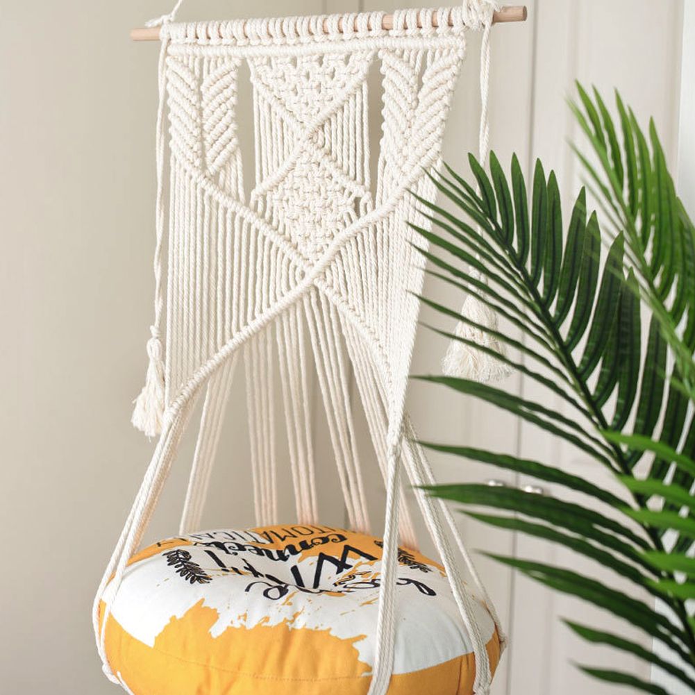 Cotton Rope Hanging Swing Hammock Chair Tassel Tapestry Decorations for Cat view 4