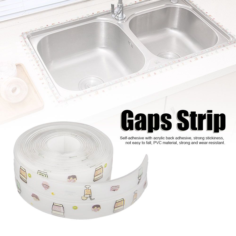 3.8cmx3.2m PVC Stylish Kitchen Bathroom Gaps Strip Waterproof MildewProof view 11
