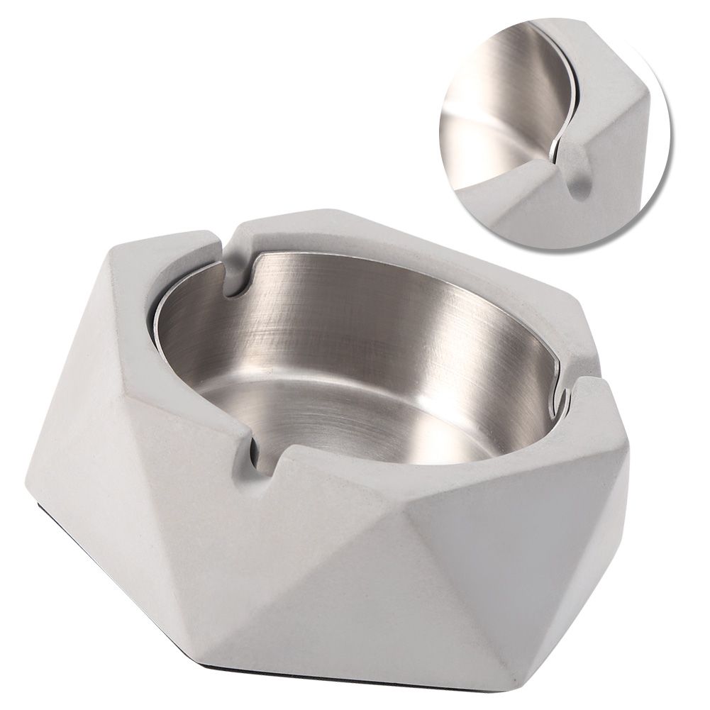 Nordic Style Geometric Cement Ashtray Cigarette Ashes Tray Holder for Home view 8