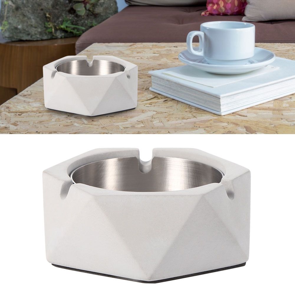 Nordic Style Geometric Cement Ashtray Cigarette Ashes Tray Holder for Home view 9