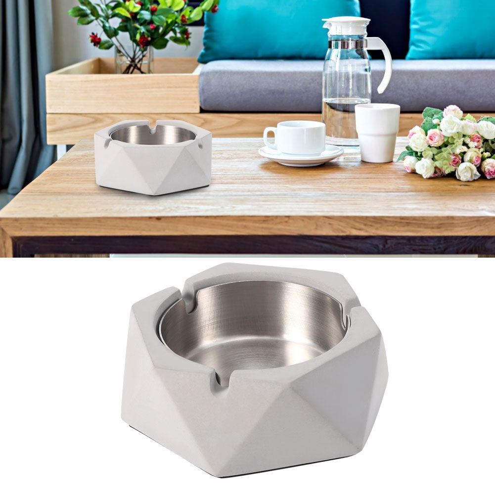 Nordic Style Geometric Cement Ashtray Cigarette Ashes Tray Holder for Home view 10