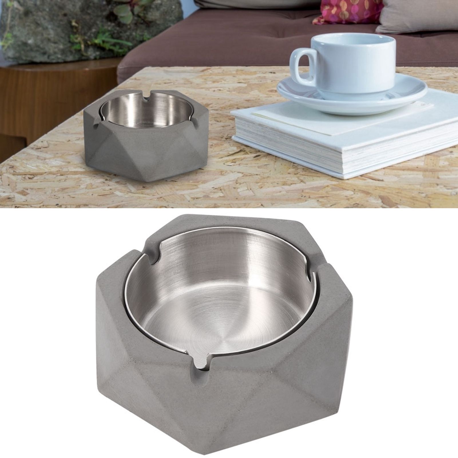 Nordic Style Geometric Cement Ashtray Cigarette Ashes Tray Holder for Home view 9
