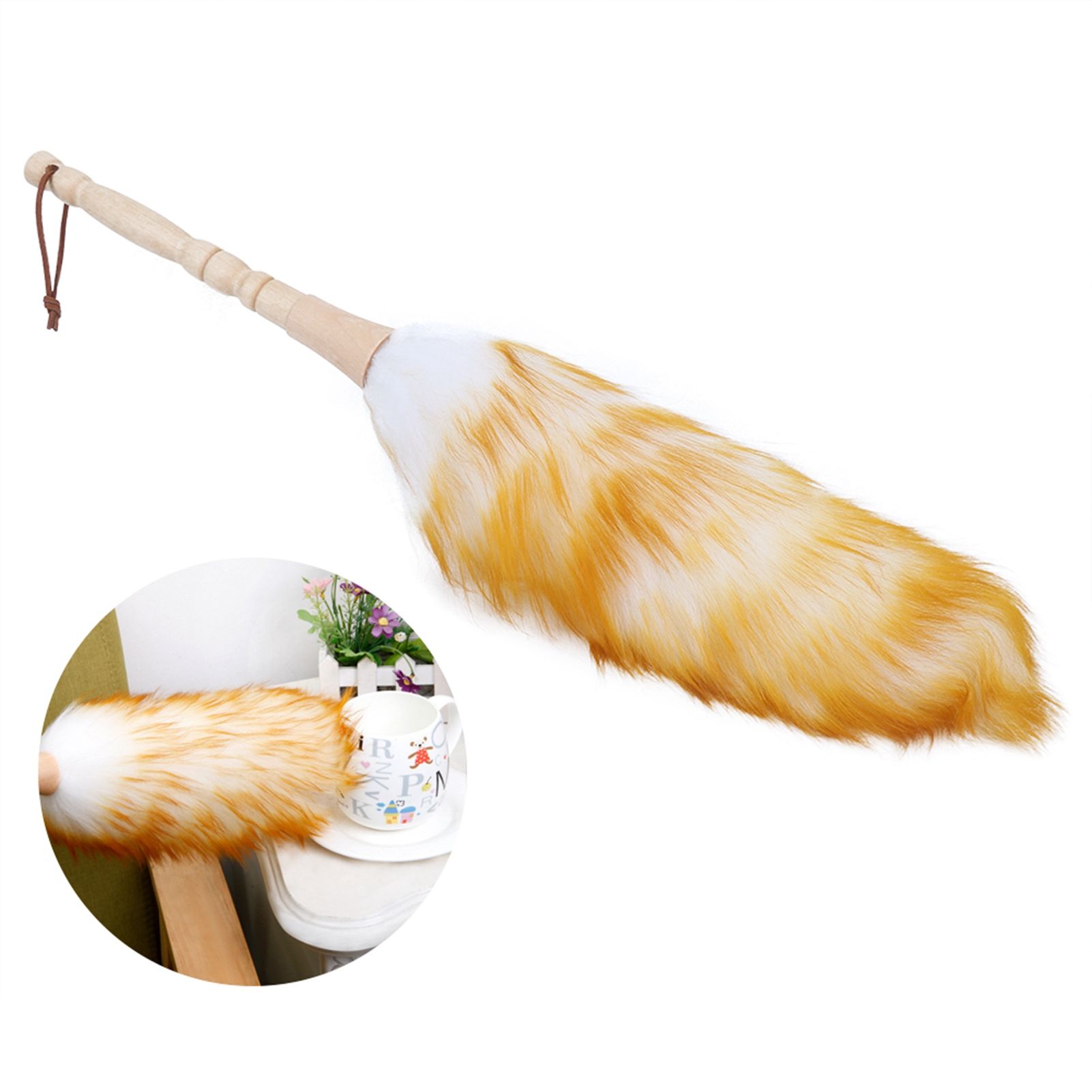 AntiStatic Soft Wool Duster Dust Cleaner with Wooden Handle Household view 9