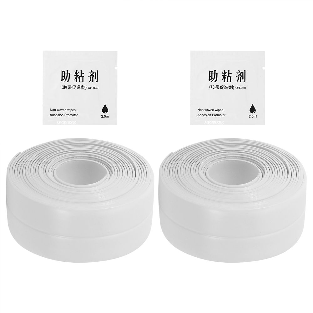 2Pcs Waterproof MoldProof PVC Kitchen Bathroom Wall Sealing Strip Tape 38mm x view 2