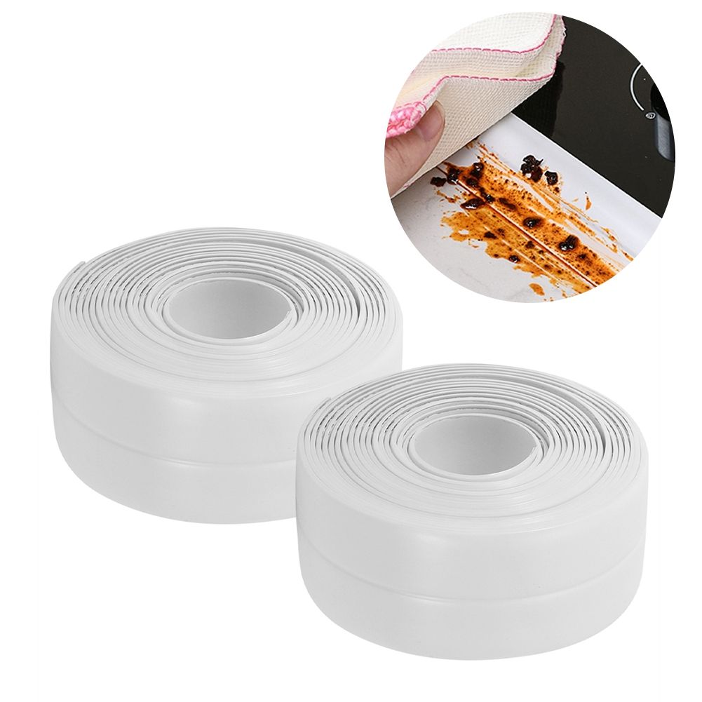 2Pcs Waterproof MoldProof PVC Kitchen Bathroom Wall Sealing Strip Tape 38mm x view 10