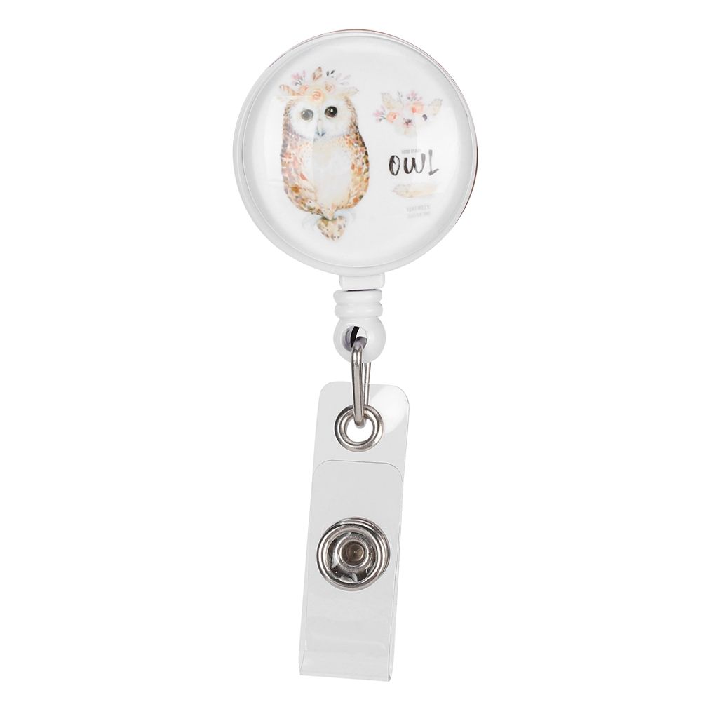 6pcs Retractable Badge Holder Cute Animal Pattern 360° Degree Rotating Clip view 12